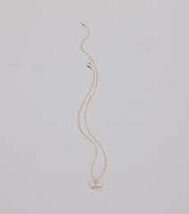 Dainty Glam Cubic Zirconia Bow Charm Necklace