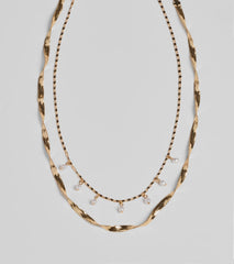 Dazzling Glam Layered Metal Necklace