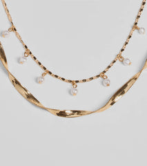 Dazzling Glam Layered Metal Necklace
