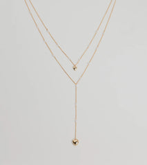 Sweet Glam Layered Faux Pearl And Heart Pendant Necklace