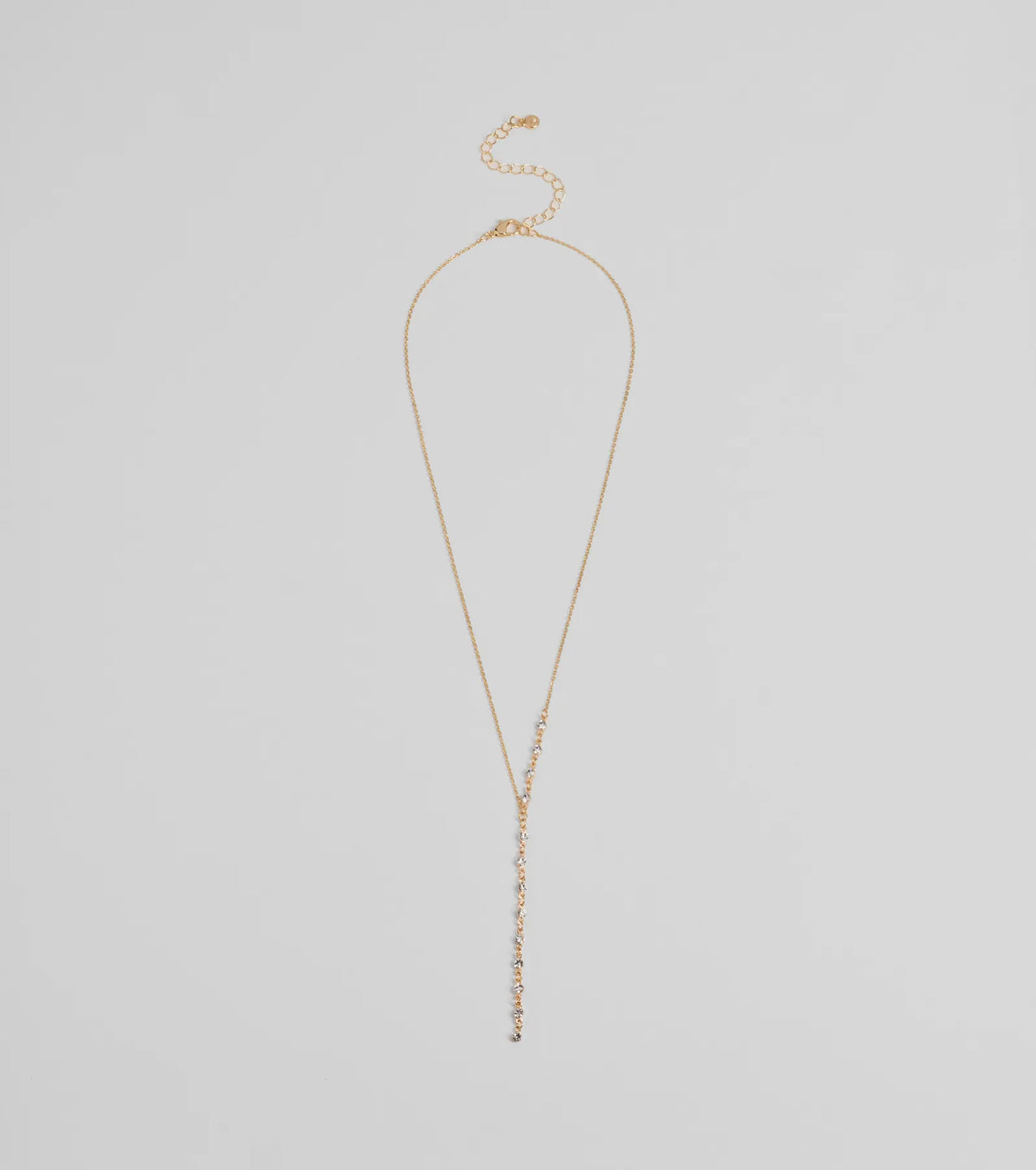 Dainty Sparkle Rhinestone Lariat Necklace