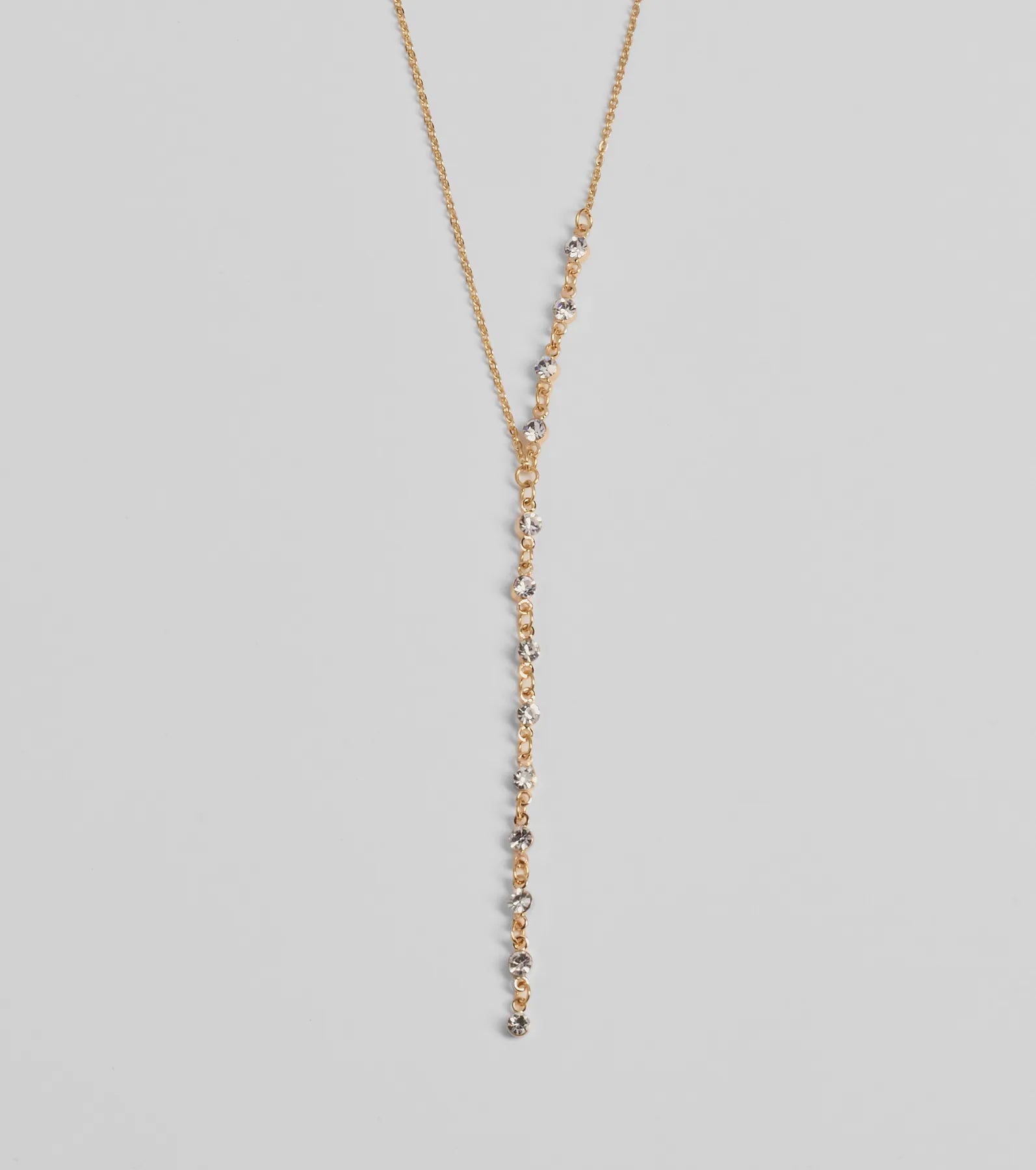 Dainty Sparkle Rhinestone Lariat Necklace