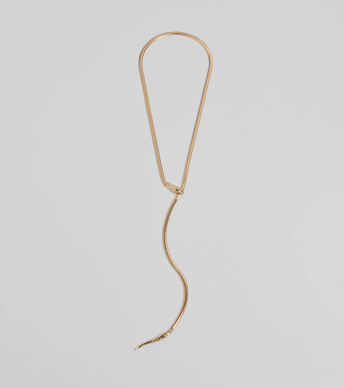 Edgy Snake Chain Lariat Necklace
