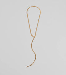Edgy Snake Chain Lariat Necklace