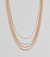 Trendy Layers Multi-Chain Necklace
