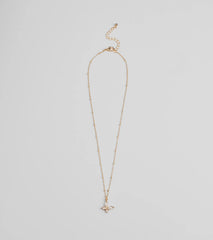 Charming Glam Cubic Zirconia Butterfly Pendant Necklace