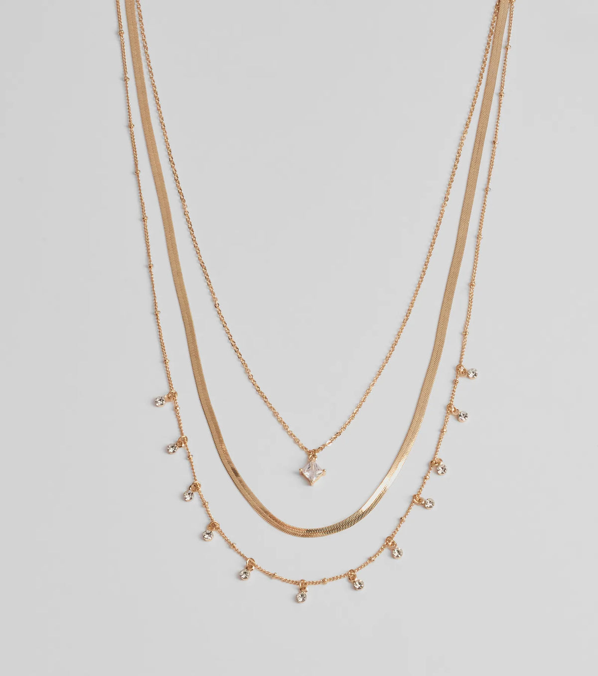 Chic Look Cubic Zirconia Layered Necklace