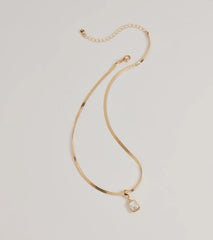 Simple Glitz Snake Chain Pendant Necklace