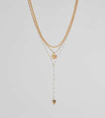 Stacked On Chic Triple-Row Charm Necklace