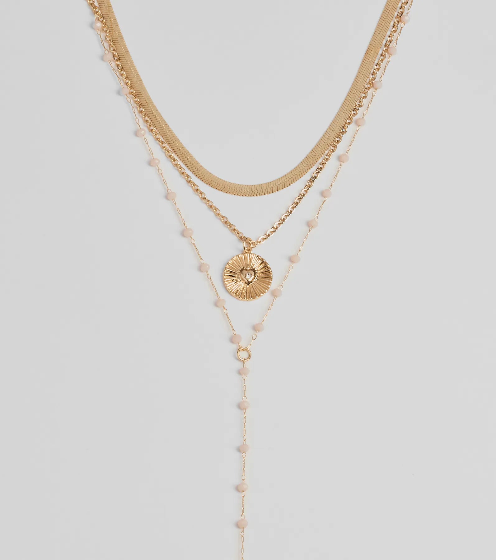 Stacked On Chic Triple-Row Charm Necklace