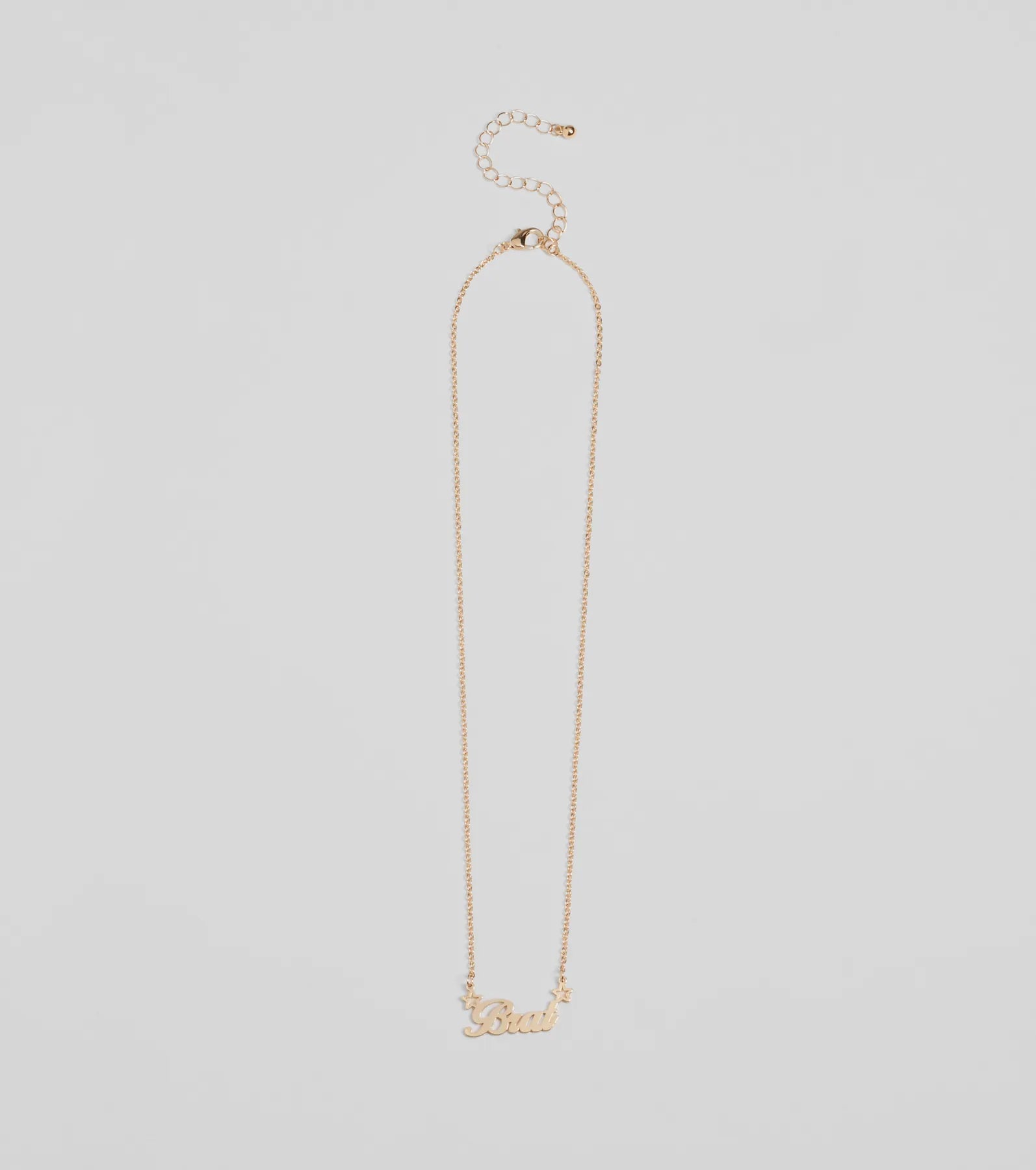 Brat Script Dainty Chain Necklace
