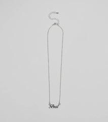 Brat Script Dainty Chain Necklace