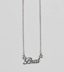 Brat Script Dainty Chain Necklace