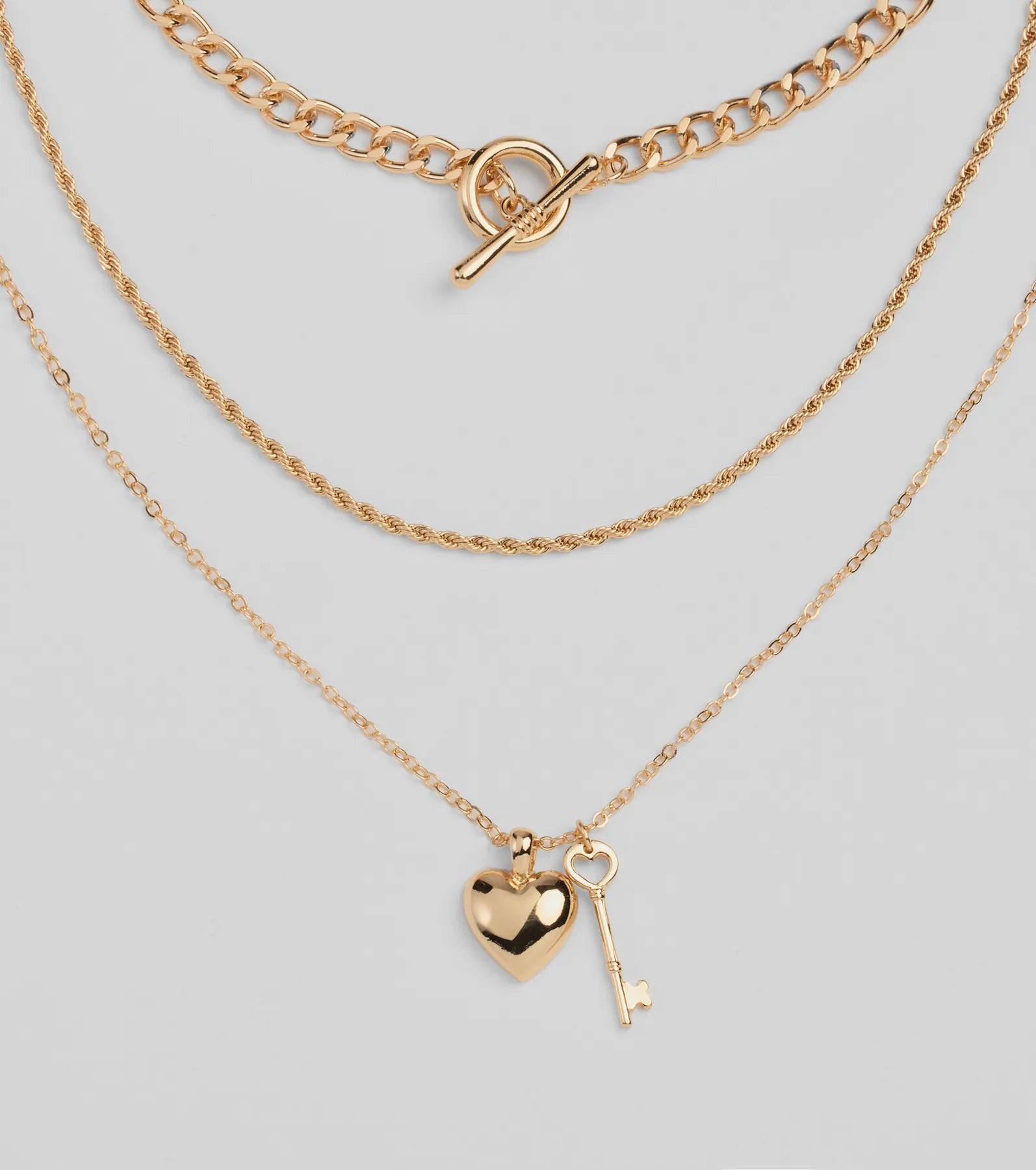 Endless Love Heart Charm Three-Pack Necklace