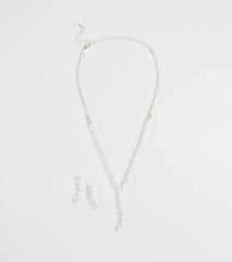 Perfectly Brilliant Cubic Zirconia Necklace And Earrings Set