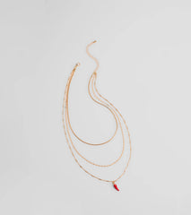 Like This Spice Chili Charm Layered Necklace