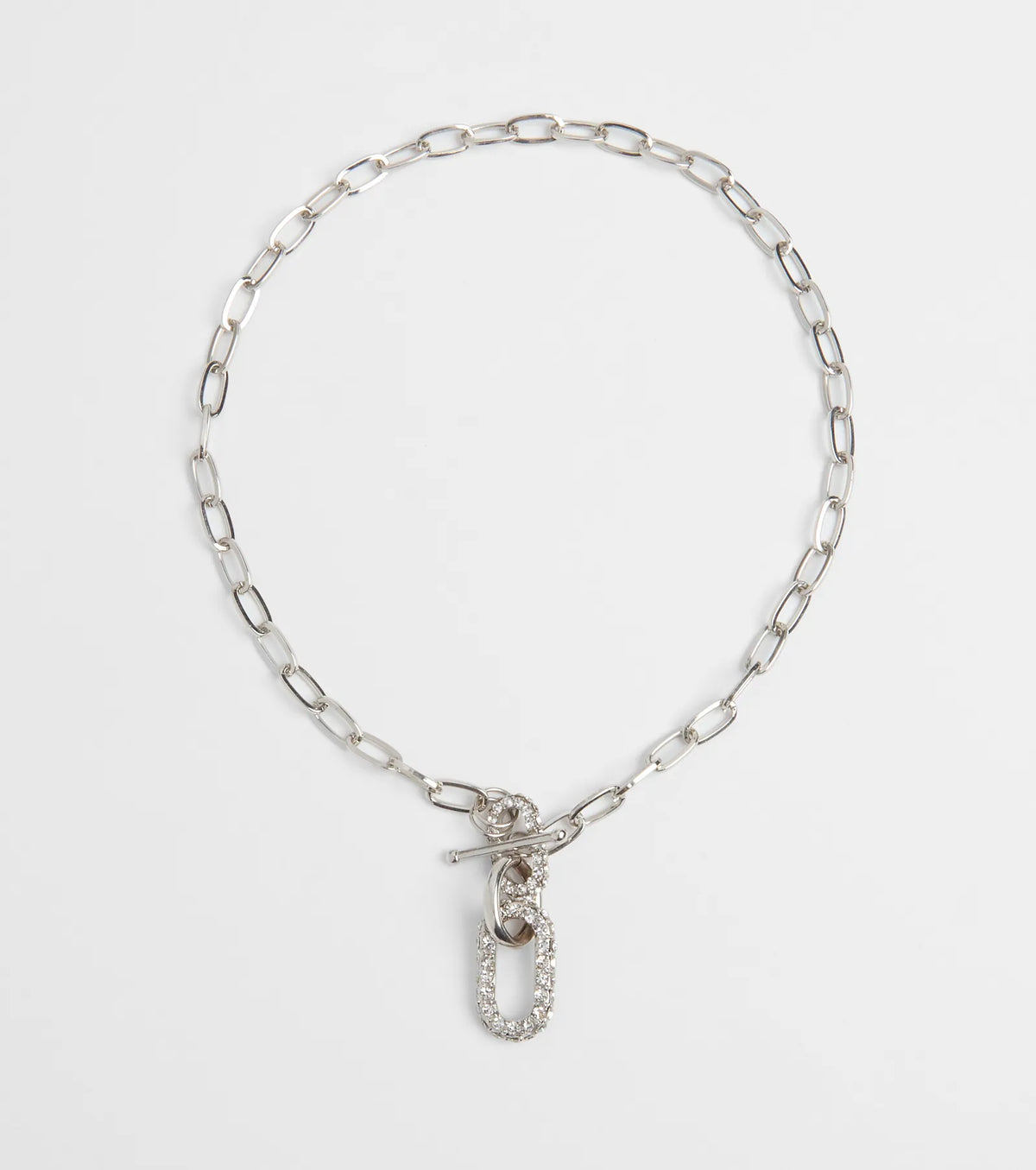 Cultivated Glam Rhinestone Chain-Link Necklace