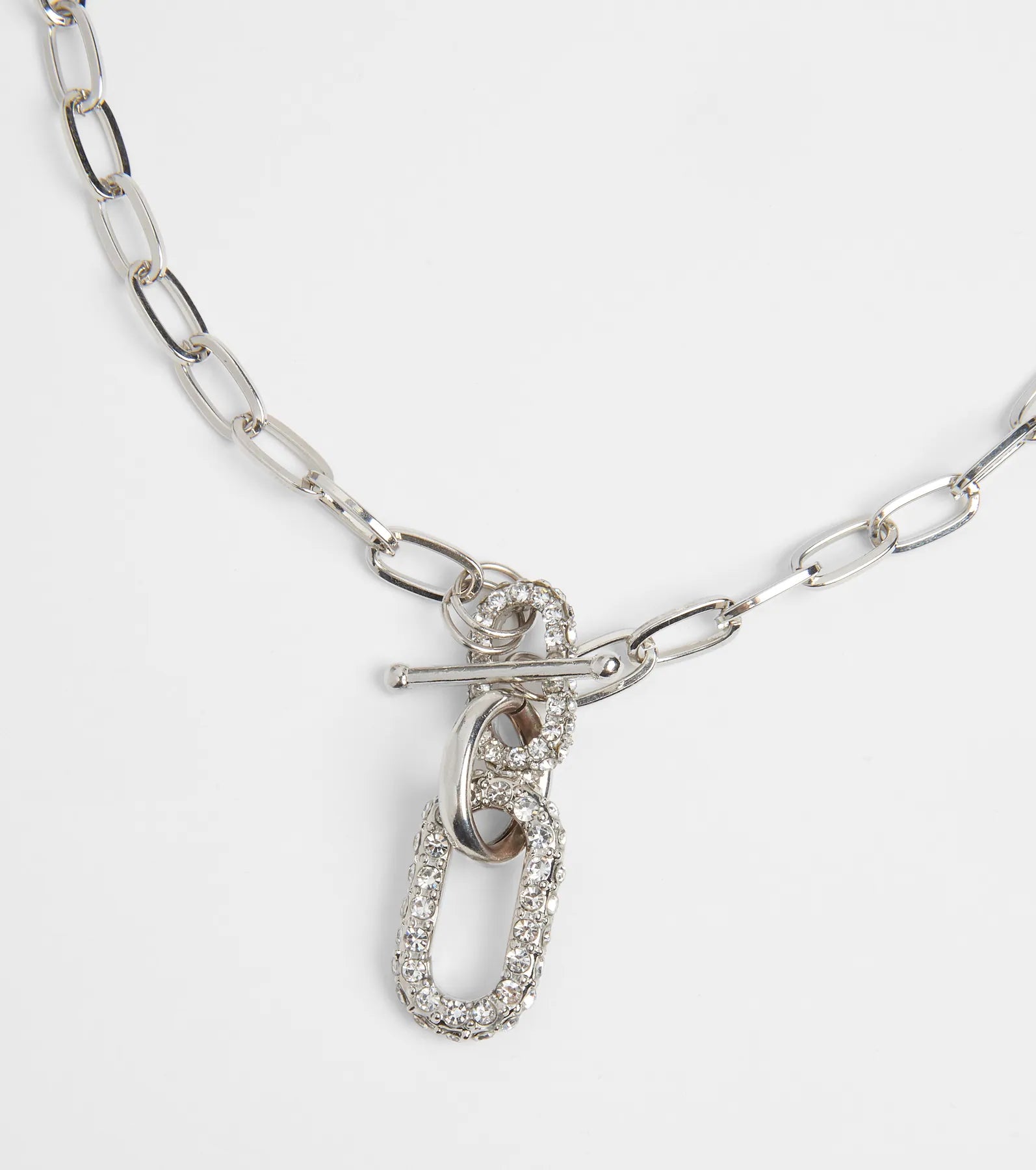 Cultivated Glam Rhinestone Chain-Link Necklace