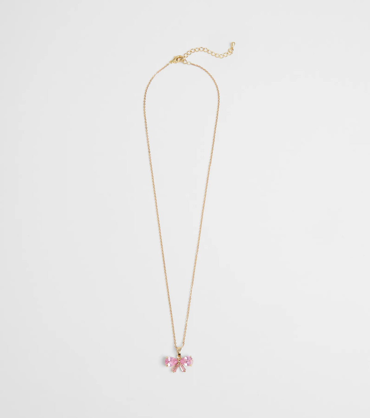 Dainty Glam Cubic Zirconia Bow Charm Necklace