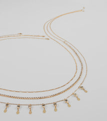 Dainty Luxe Rhinestone Layered Belly Chain