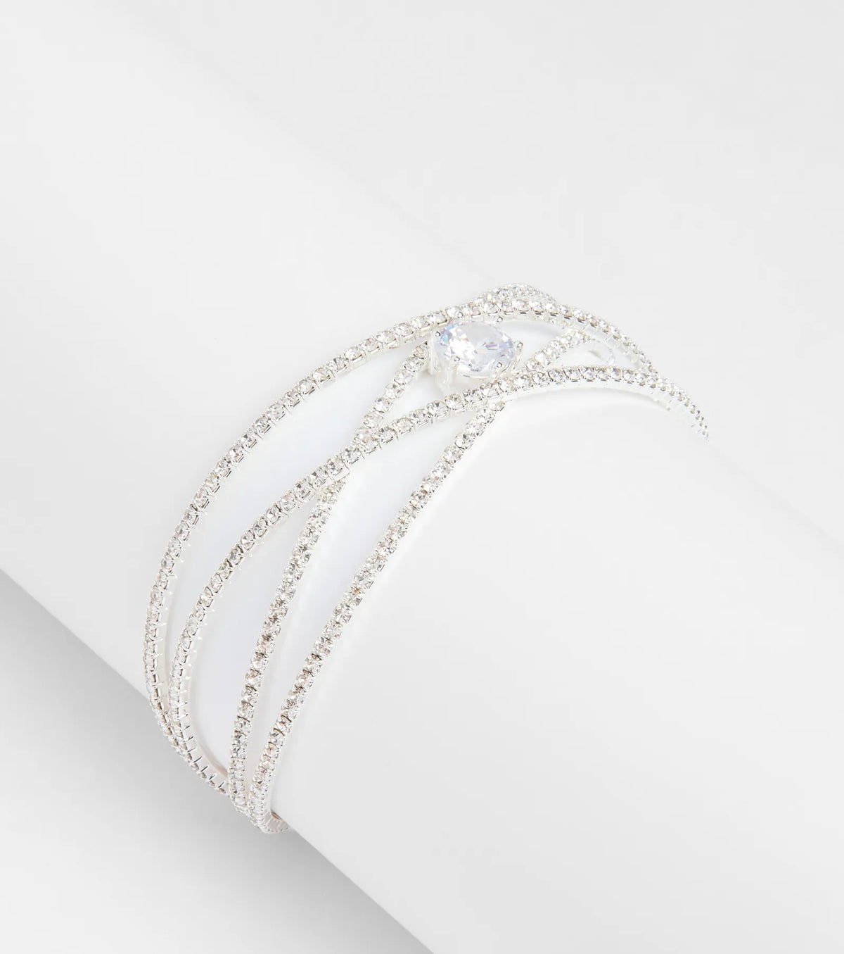 Glam Luxe Cubic Zirconia Criss-Cross Bracelet