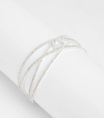 Glam Luxe Cubic Zirconia Criss-Cross Bracelet