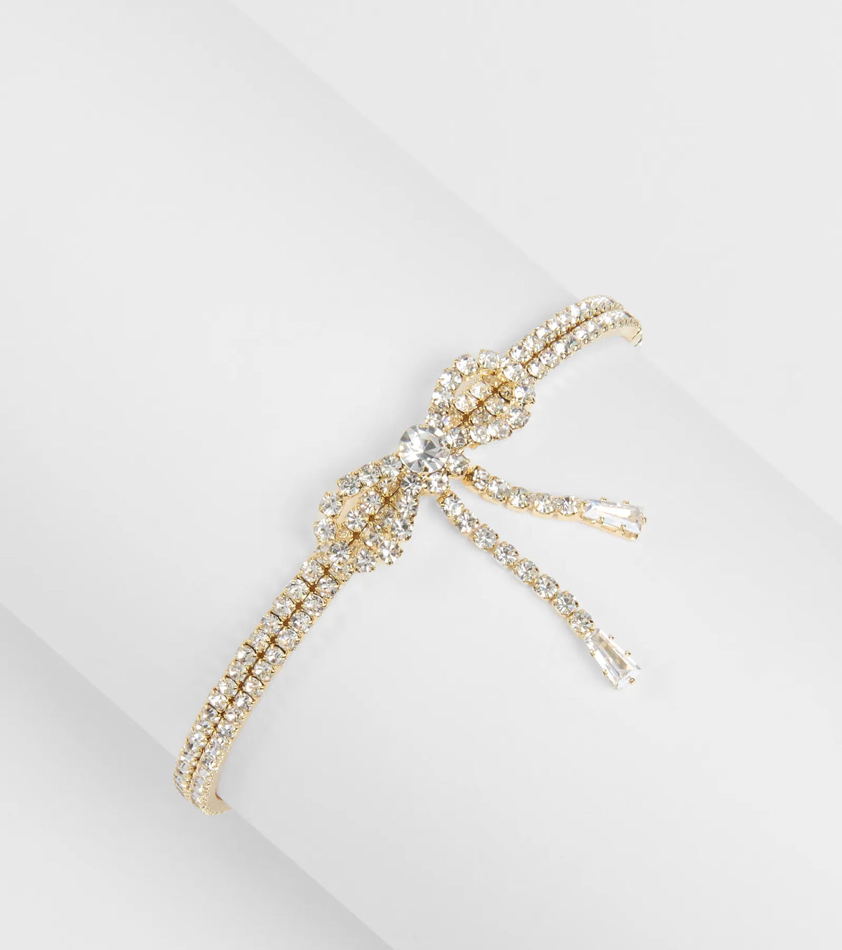 Classy Demure Rhinestone Bow Bracelet