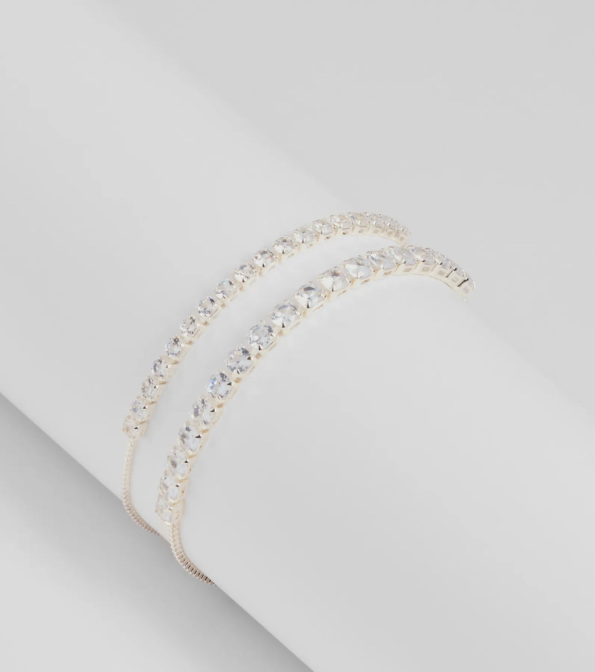 Sleek Sophistication Rhinestone Tennis Bracelet Two-Pack
