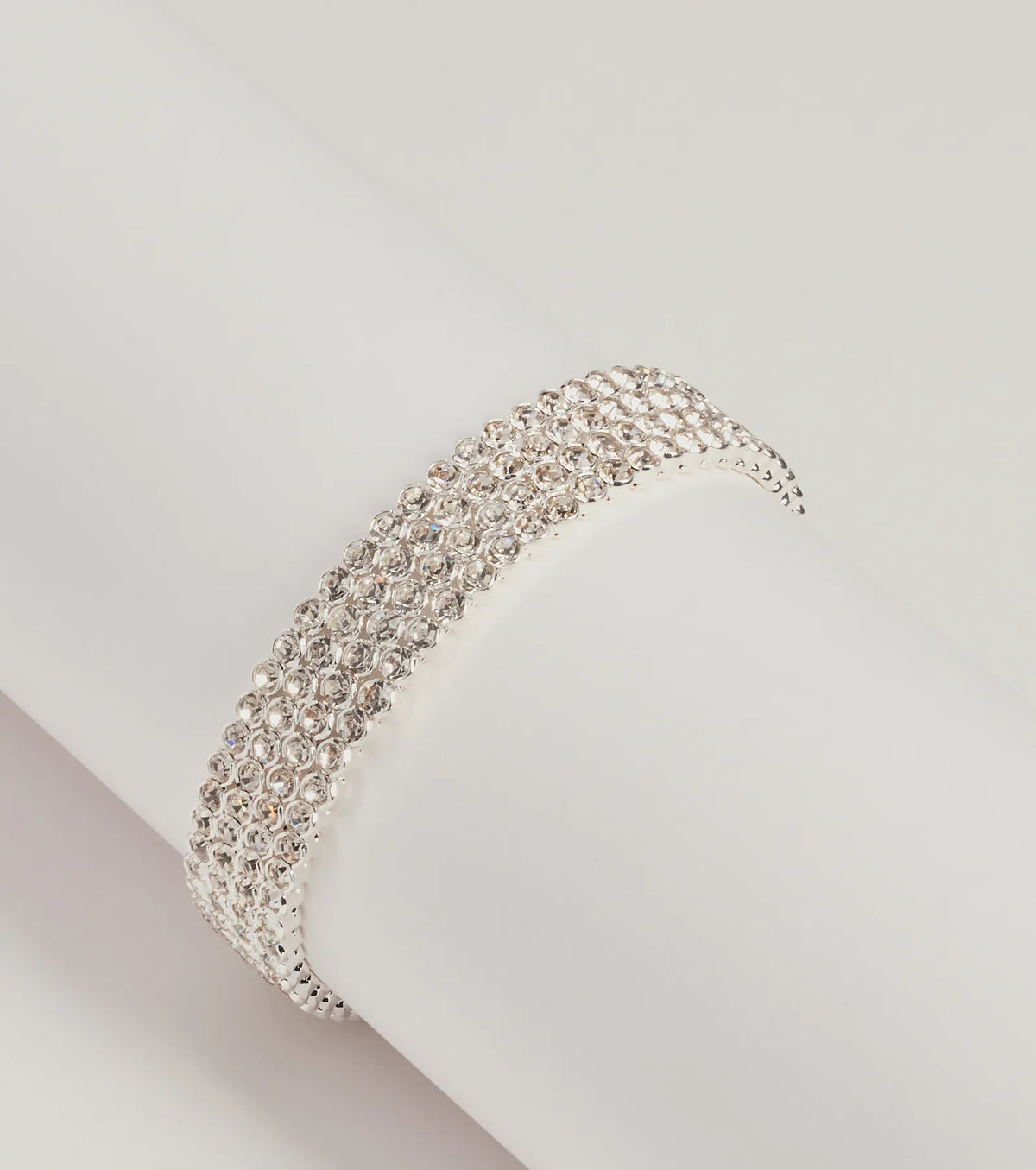 Luxe Statement Rhinestone Memory Wire Bracelet