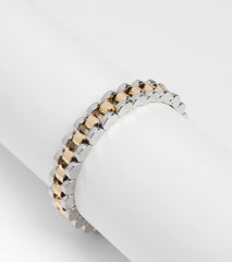 All About Edgy Two Tone Stretch Bracelet