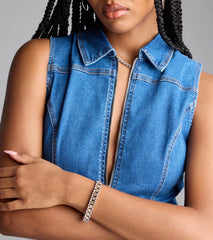 All About Edgy Two Tone Stretch Bracelet