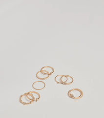 Sleek Trend Rhinestone Multi Ring Pack