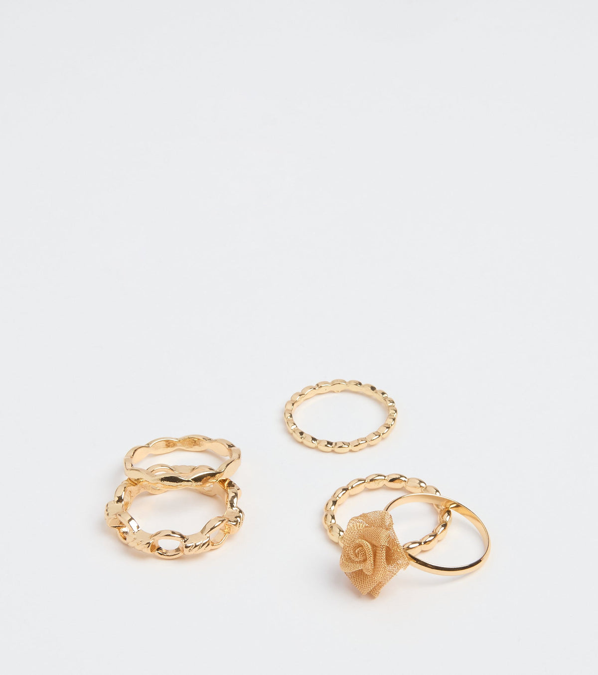 Delicate Rose Seven-Pack Ring Set
