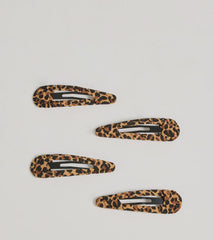 Wildly Chic Leopard Print Hair Clip Multipack