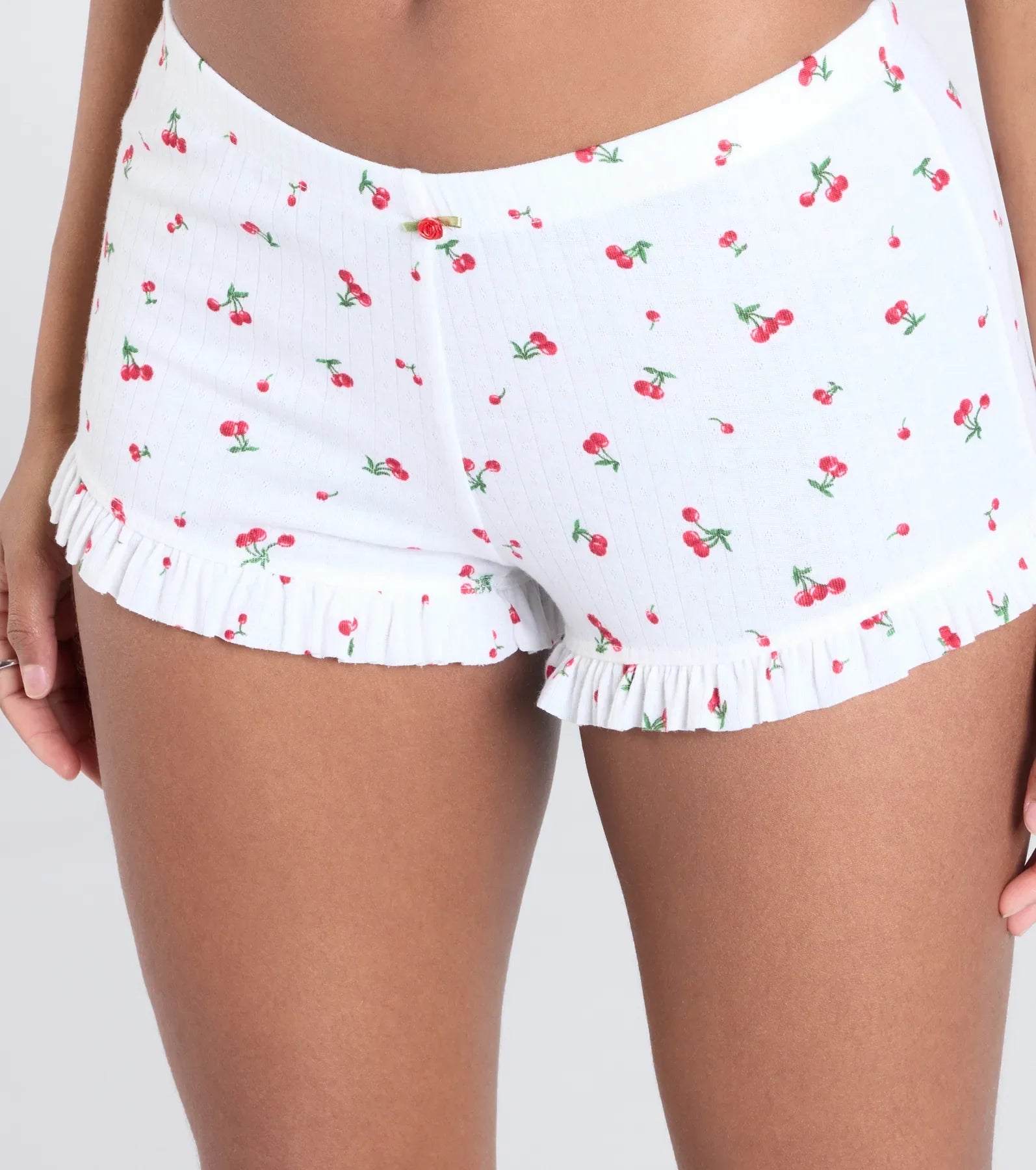 Sweet Pickings Cherry Print Knit Pajama Shorts