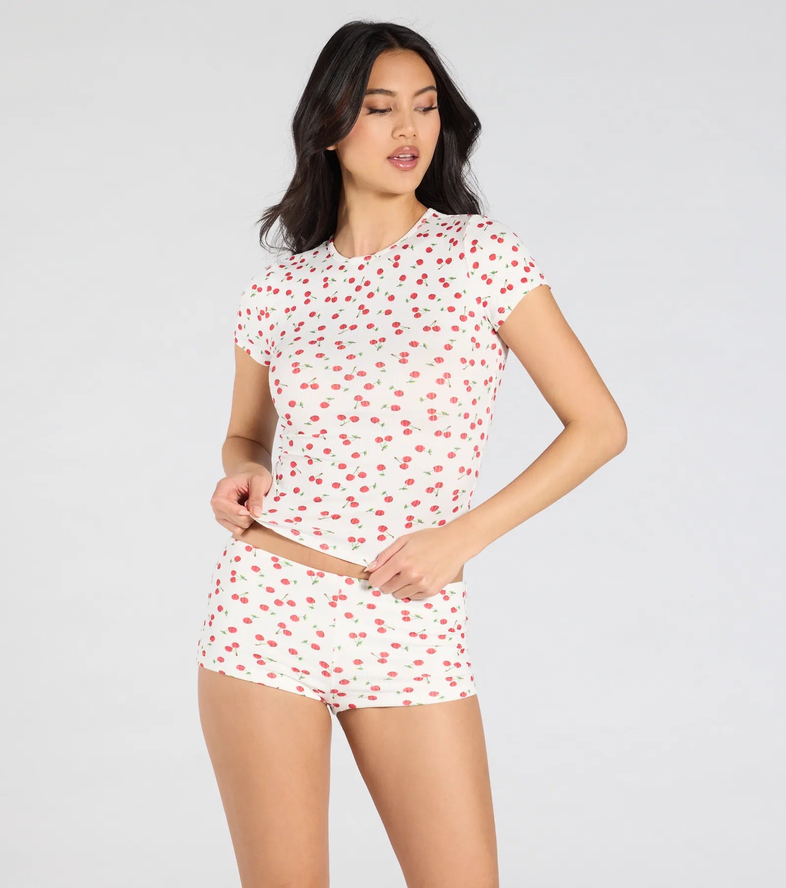 So Juicy Cherry Print Pajama Top