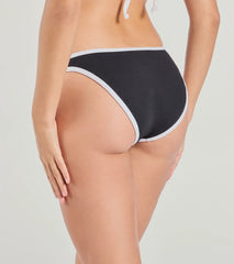 Retro Chic Contrast Trim Bikini Bottoms