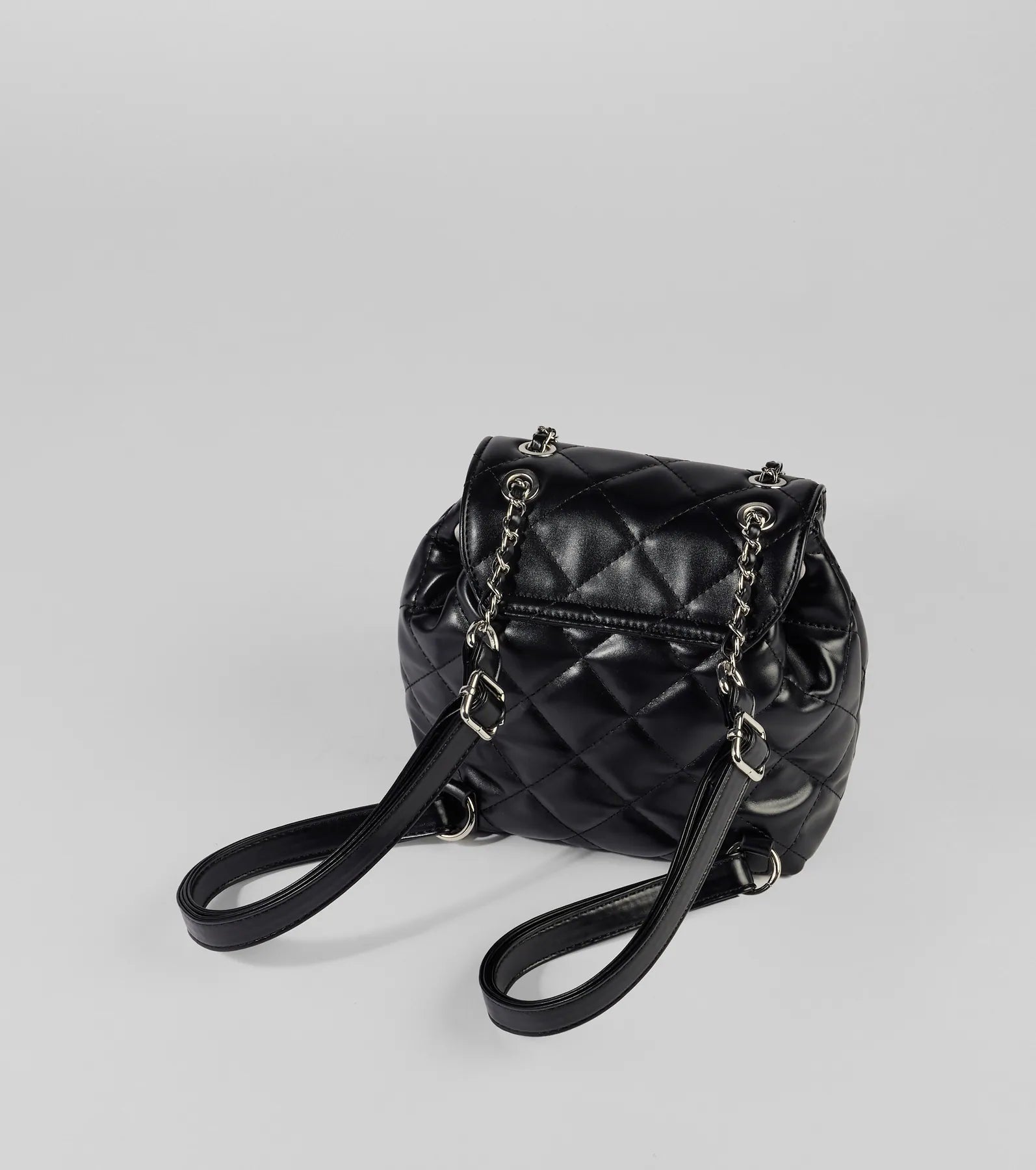 Edgy Quilted Faux Leather Mini Backpack