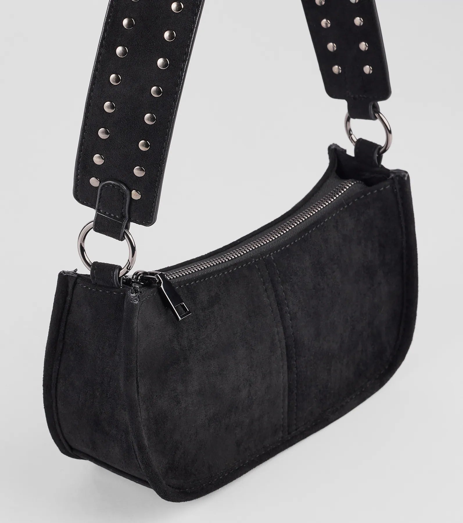 Major Stud Faux Suede Shoulder Bag