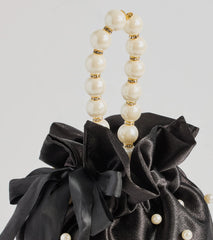 Lady Luxe Faux Pearl Pouch Handbag