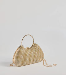 Shine Language Rhinestone Clutch Bag