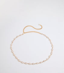 Oh-So-Chic Faux Pearl Chain Belt