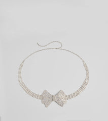 Sealed In Luxe Rhinestone Bow Belt