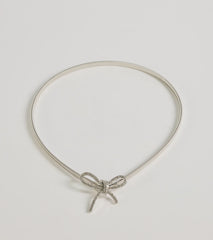 Gleaming Chic Rhinestone Bow Metal Coil Belt