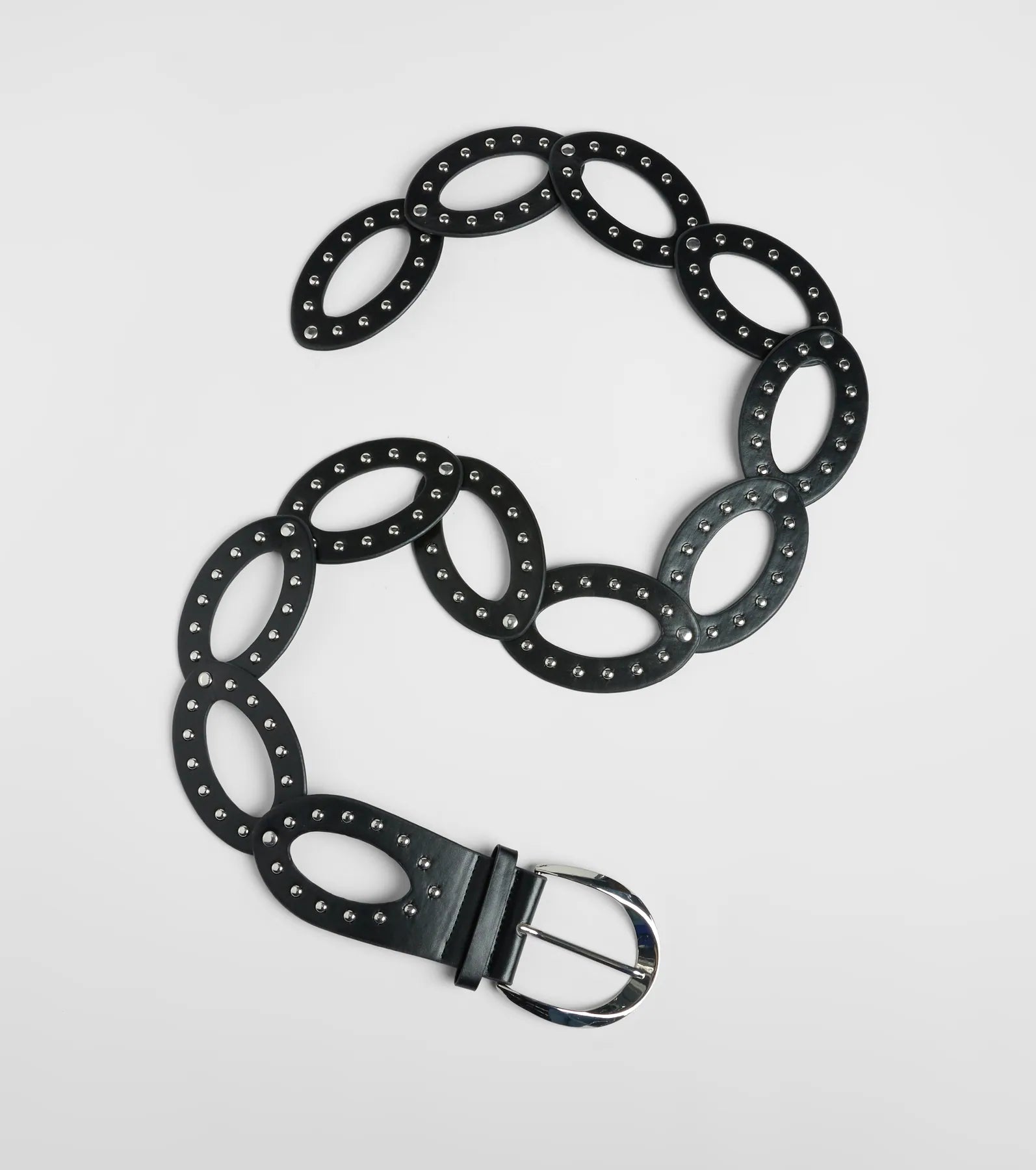 Edgy Approach Studded Oval Belt