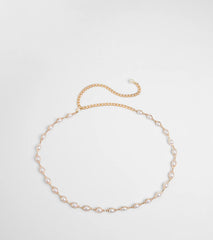 Oh-So-Chic Faux Pearl Chain Belt