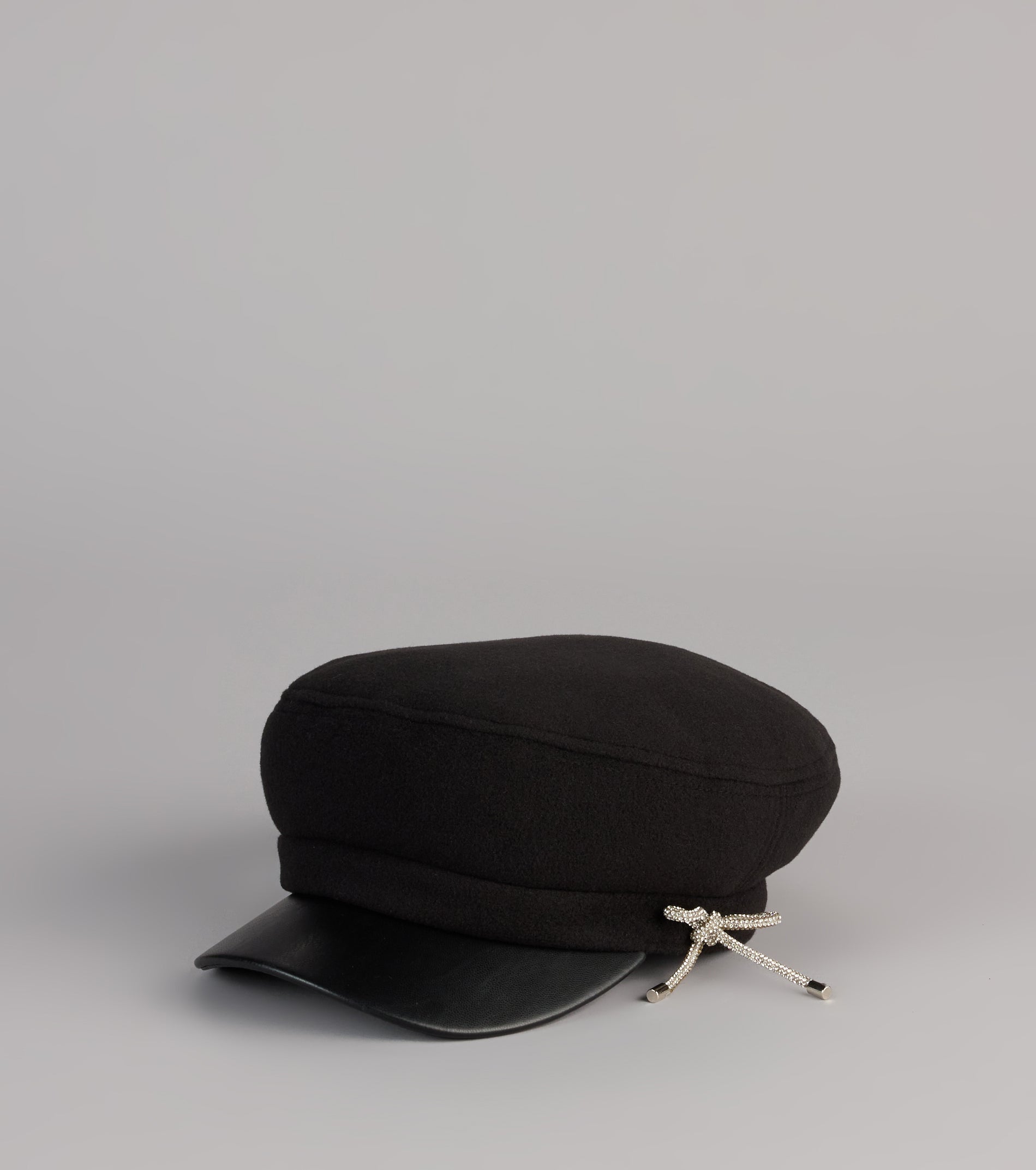 Glam In The City Rhinestone Bow Cabbie Hat