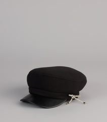 Glam In The City Rhinestone Bow Cabbie Hat