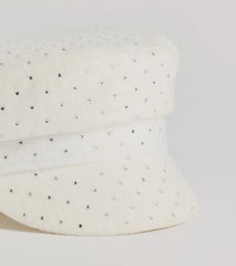 Glam Aura Rhinestone Cabbie Hat