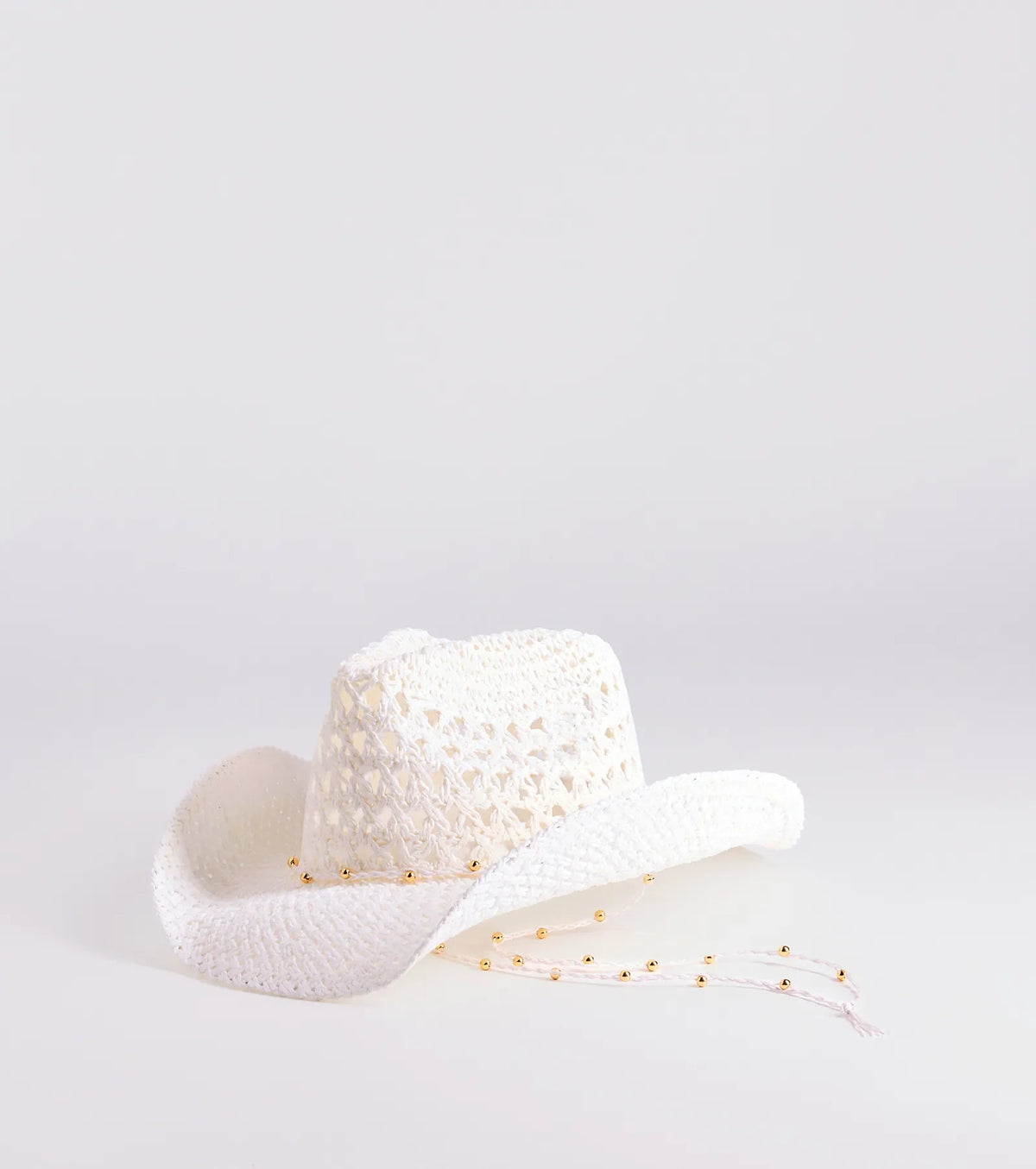 Beachy Chic Beaded Straw Cowboy Hat